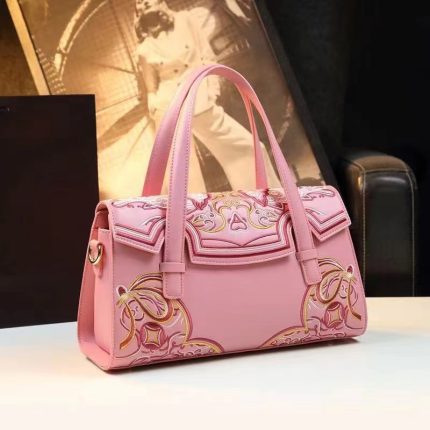 Small Canvas And Calfskin Bag